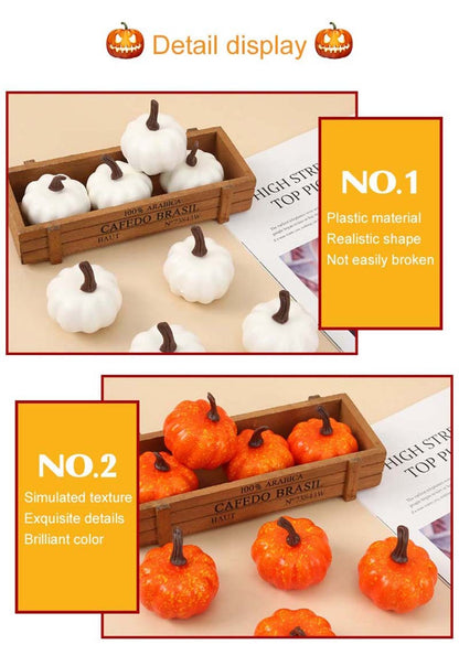 6/12pcs Simulated Pumpkin Decoration 5.5cm Vegetable Model Yellow / White Halloween Family Party Atmosphere DIY Decorations TMZ