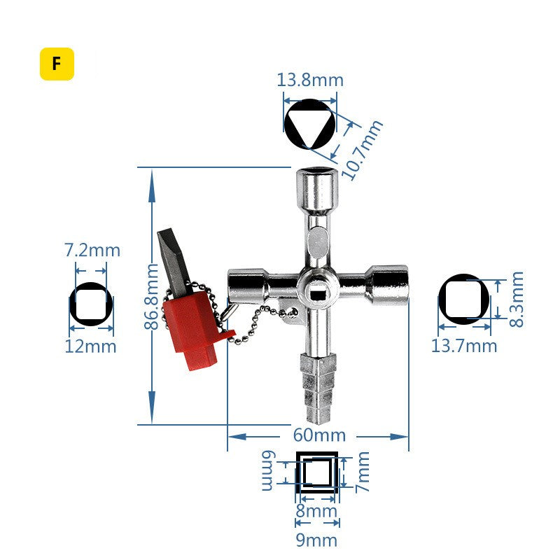 Chave Inglesa Phillips de 4 Vias Mini Universal Triângulo Interno Multifunções Pequena Chave Cruzada Ferramentas Manuais de Reparo Para Elevador de Carro