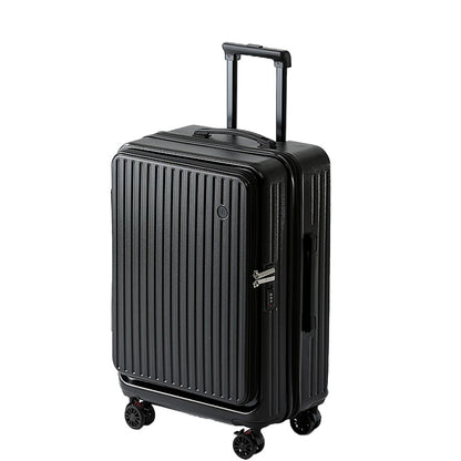 Mala de Viagem Grande Capacidade Expansível Multifuncional Abertura Lateral Case de Bordo Suporte para Copo Rodas com Freio Amortecedor