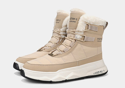 Men's Winter Plus Velvet Warm High-top Down Bread Shoes Waterproof and Non-slip Cotton Shoes Men's Big Boots==bottes Pour Hommes