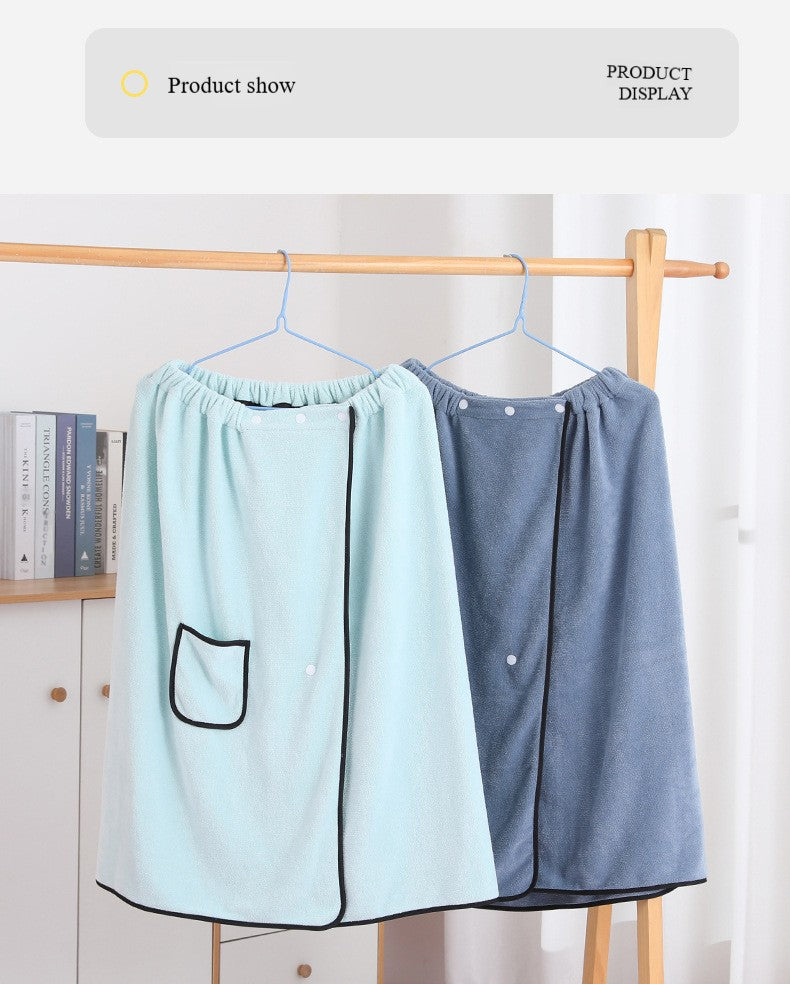 Men's Bath Skirt Hotel Household Simple Fine Fiber Adjustable Bath Towel Size Is Suitable For Men Weighing Less Than 90 KG Wear