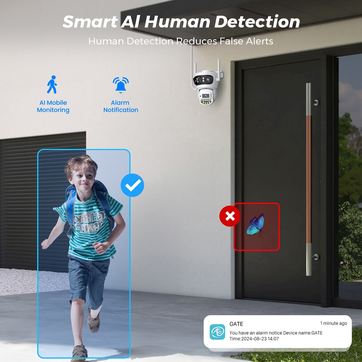 15MP 8K HD Wifi Surveillance Camera Outdoor Three Lens Three Screens Security IP Camera Human Detection 5G Wifi Camera O-KAM PRO