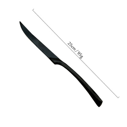 JANKNG Conjunto de Talheres Preto 1 Peça Aço Inoxidável 18/10 Ocidental Talheres de Mesa Garfo Faca de Bife Manteiga Jantar