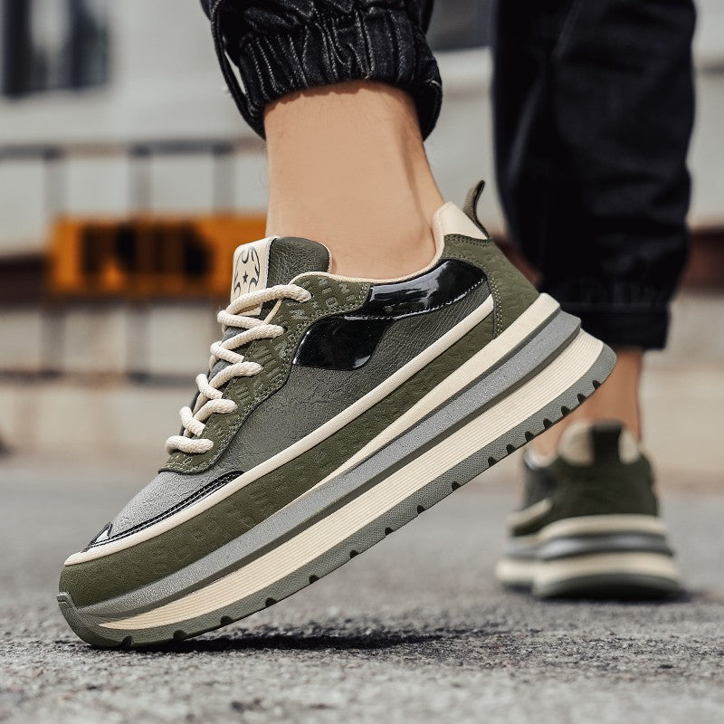 PARZIVAL Men Sneakers Casual Shoes Fashion Outdoor Sports Shoes Runner Tenis Trainer Leather Running Shoes Breathable Men Shoes