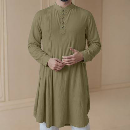 Men'S New Muslim Middle Arabic Men'S Button Down Cotton And Linen Shirts Muslim Robes Stylis Male Clothes Stylis Male Clothes