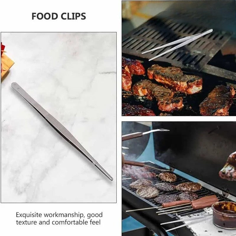 Pinça Multiuso para Churrasco, Pinça de Alimentos, Pegador de Alimentos, Utensílios de Cozinha, Pinça de Churrasco de Aço Inoxidável, Pinça para Buffet e Churrasco