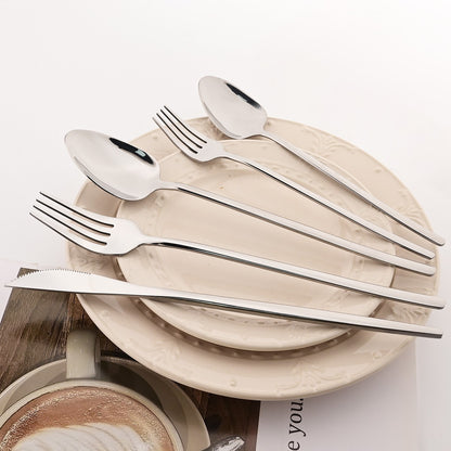 40pcs Rose Gold Dinnerware Set Mirror Fork Knife Spoon Tableware Western Stainless Steel Cutlery Set Dessert Fork Spoon Flatware