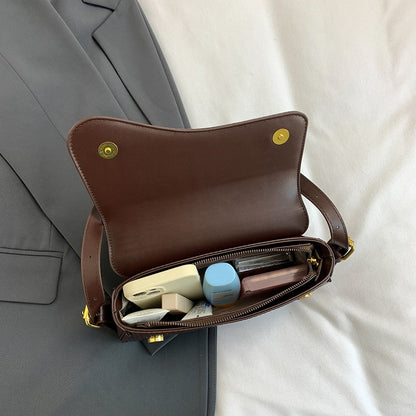 Solid Color Striped Flannel Women Crossbody Bag Quiet Luxury Designer Bag Fashionable Elegant PU Leather Shoulder Bags for Women