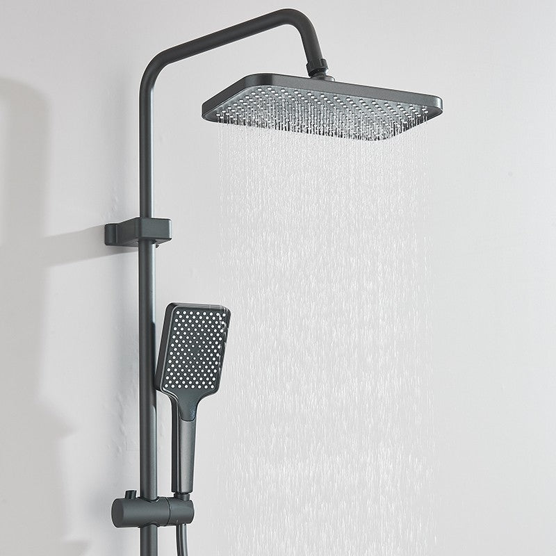 Conjunto de Torneira de Chuveiro Digital Inteligente Rozin Preto Estilo Piano Sistema de Banheiro Queda de Chuva Misturador Digital Cinza com Chuveirinho Bidê