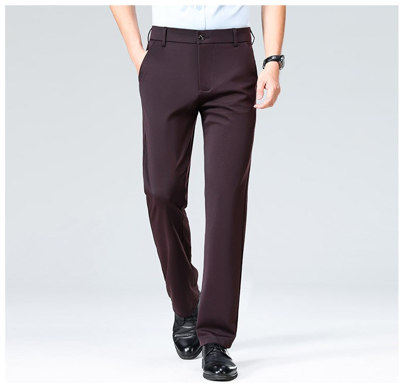 29-42 Men's Summer Thin Fashion Business Casual Suit Pants Long Pants Men's Elastic Straight Sleeve Formal Pants Plus Size