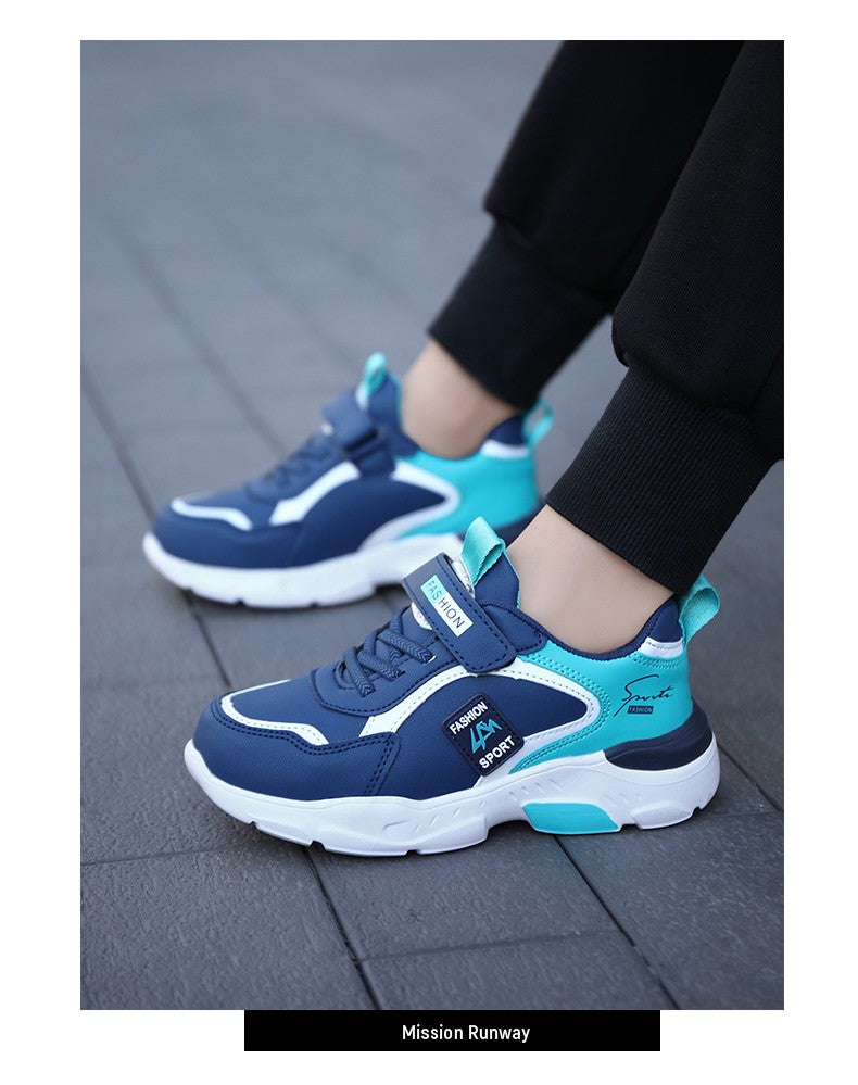 New Children's Leather Casual Shoes For Boy Girls Sneakers Breathable Kids School Walking Non-slip Sport Running Shoes Outdoor