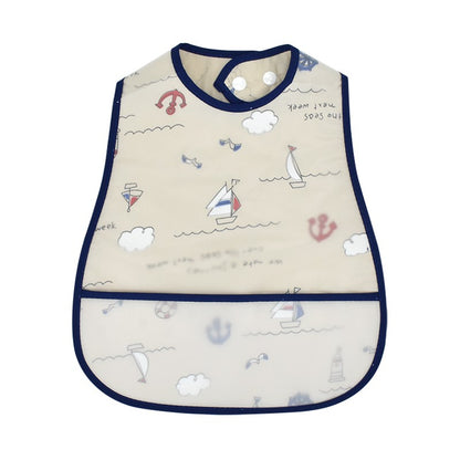 High Quality Cartoon Pattern EVA Waterproof Pocket Lunch Feeding Bibs Adjustable Baby Bibs Cute Child Baby Apron Kids Burp Cloth