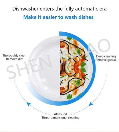 Household Portable Sink Dishwasher Small Free-standing Installation-free Kitchen 110V/220V Automatic Ultrasonic Wash Dishwasher