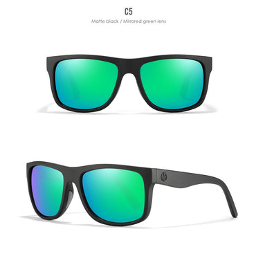 KDEAM Polarized Sunglasses Men Sports Tridimensional Brand Logo TR90 Square Sun Glasses All Black With Zipper Case KD0721