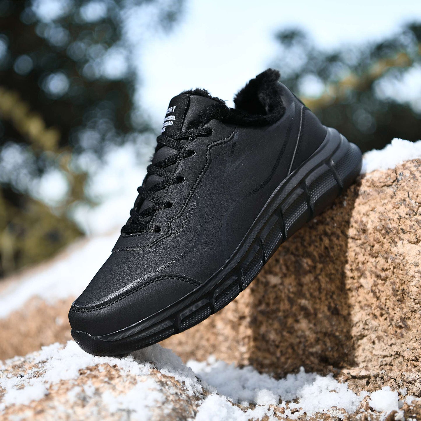 Tênis Masculino de Inverno Quente com Forro de Lã Confortável Impermeável Tamanhos Extras 46 47 48 Calçado Esportivo Casual Zapatillas Hombre