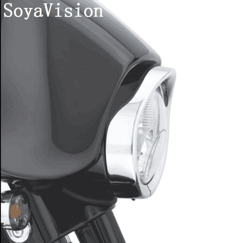 Motorcycle Headlight Trim For Harley Touring Road King Electra Glide Softail FLD/FLH Parts 7" Ring Bezel Visor 4.5" Led Fog Lamp