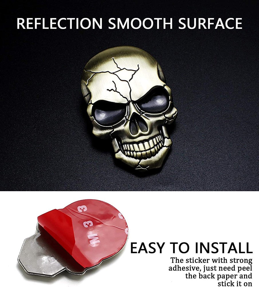 1Pcs 3D Metal Devil Skull Car Emblem Sticker Chrome Auto Badge Sticker Bumper Decal for Car SUV Truck Motorcycle