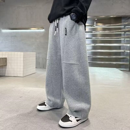 Autumn Boys Causal Pants Kids Loose Cotton Sports Pants 110-170 Black Grey Soft Trousers for Children Spring Kids Clothing 2025