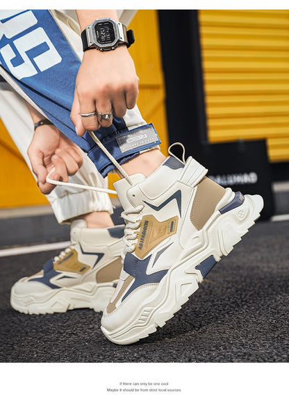 Fashion Thick Soled Men's Sneakers Height Increasing Shoes Casual Sports Shoes Versatile Men's Shoes Platform Skateboard Shoes