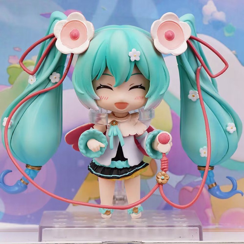 10cm/3.94in #1939 Hatsune Miku Figura de Anime 15º Aniversário Strawberry Miku Boneco de Ação #1940 Miku Coleção Modelo Boneca Brinquedos