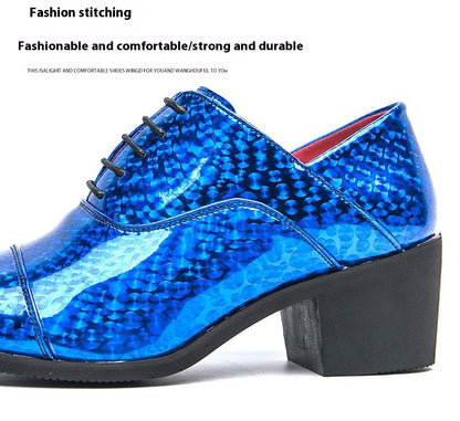New pointed high-heeled shoes for men to increase business dress office men's shoes groom wedding wedding shoes