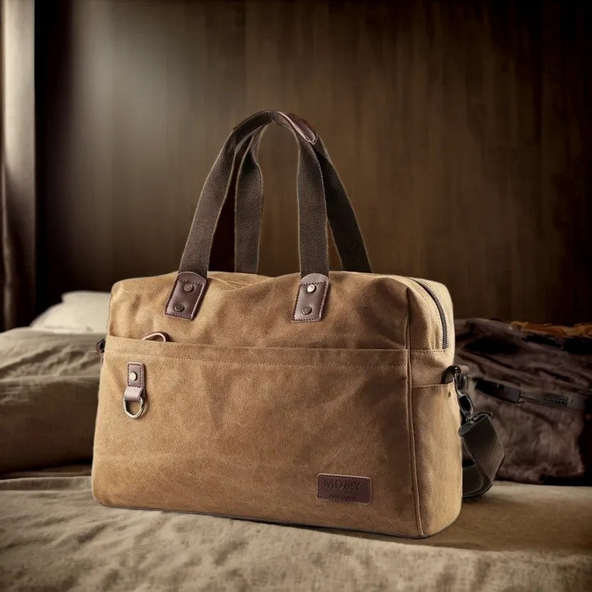 Bolsa Masculina de Lona, Bolsas Casuais de Negócios para Notebook de 15.6 polegadas, Mochila de Viagem de Ombro Fashion e de Alta Qualidade