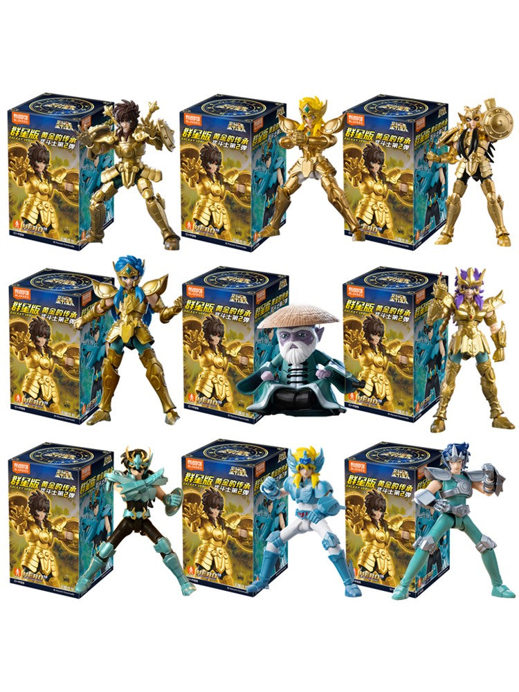 Blokees Galaxy Versão Gold Saint Boneco de Ação Libra Dohko Sagitário Campeão Seiya Mu Aiolia Brinquedos de Montar Presente Infantil