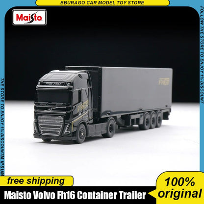 Em estoque Maisto 18cm Volvo FH16 Container Trailer Liga Miniatura Modelo Diecast Scania 770s Veículo de Transporte Pesado Brinquedo Presente Infantil