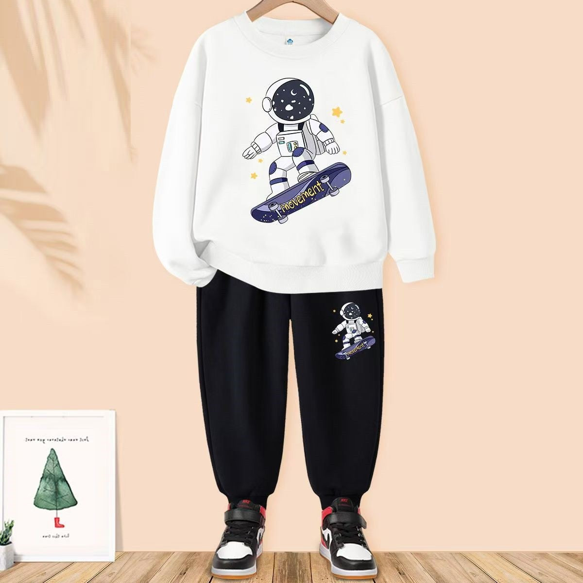 Autumn Baby Girls Clothes Set Kid Boys Letter Printed Sweatshirts Pullover Top And Pants 2 Pieces Suit Children Tracksuits