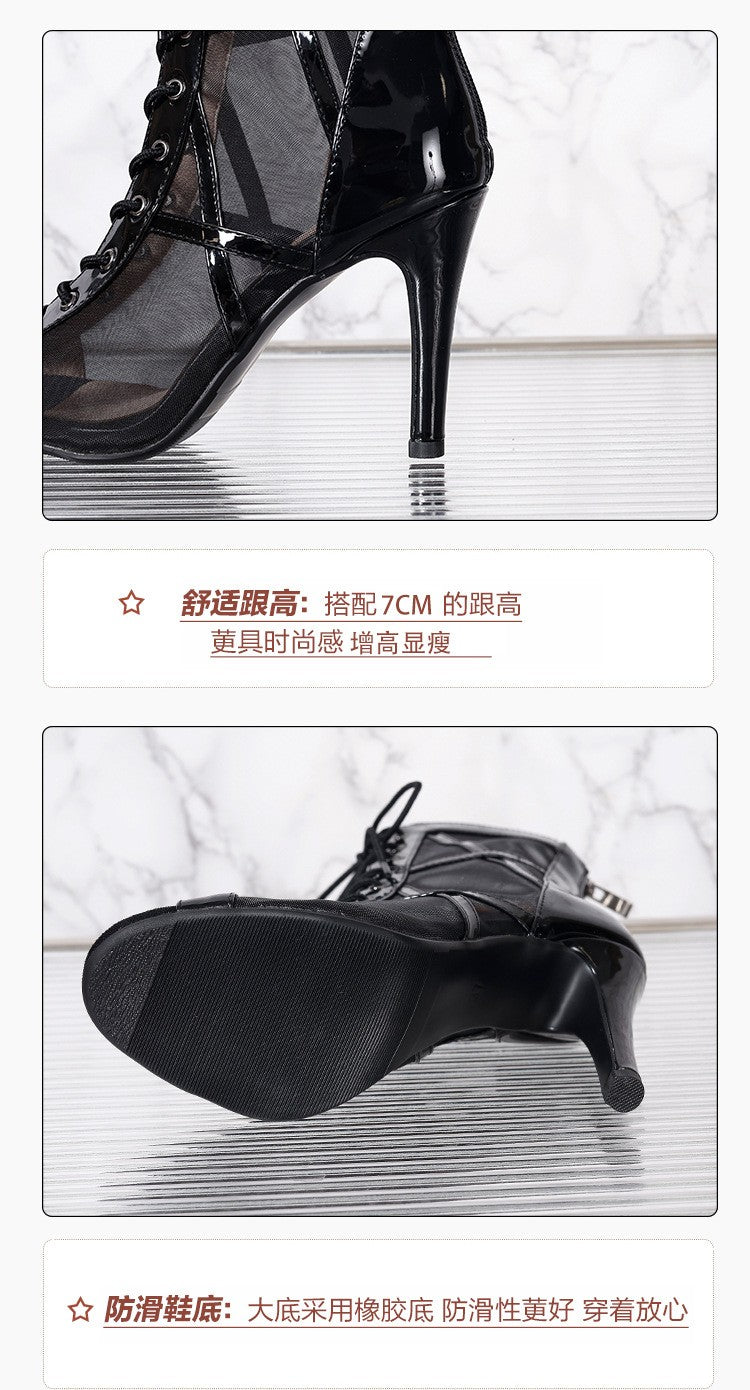 High Heels Women's Sandals New Open Toe Casual Latin Dance Shoes Girls' Ballroom Sandals Large Dance High Heels Women's Shoes 43