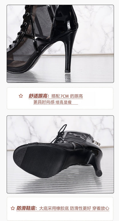 High Heels Women's Sandals New Open Toe Casual Latin Dance Shoes Girls' Ballroom Sandals Large Dance High Heels Women's Shoes 43