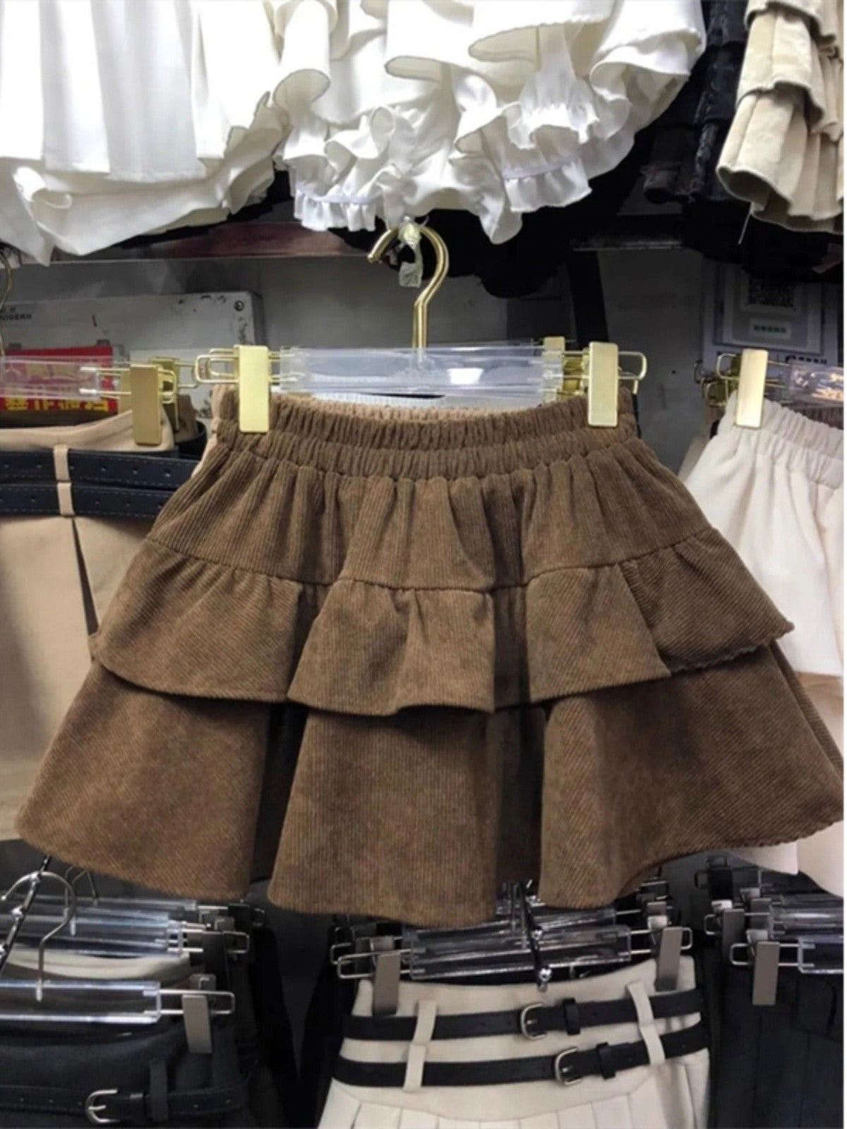 Ballet Sle Cake Skirt Women's Mid-Length A-Line ort Skirt Elastic Waist Slimming White Spring Autumn New Arrival