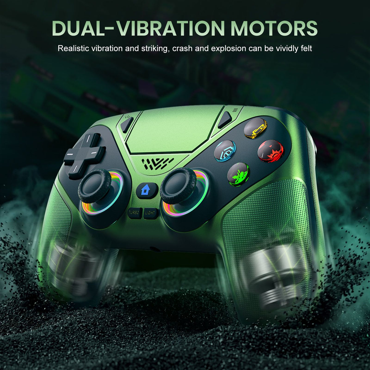 Controller For Playstation5 PS5/PS5 Pro/Slim/PC,RGB Wireless Gamepad Hall Effect Trigger Marco/Turbo Anti-Drift Game Joystick