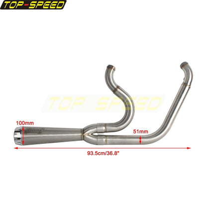 For Harley Dyna Wide Glide EFI FXDWGI FXDWG Motorcycle 2-in-1 Full Complete Exhaust System Stainless Steel Exhaust Muffler Pipe