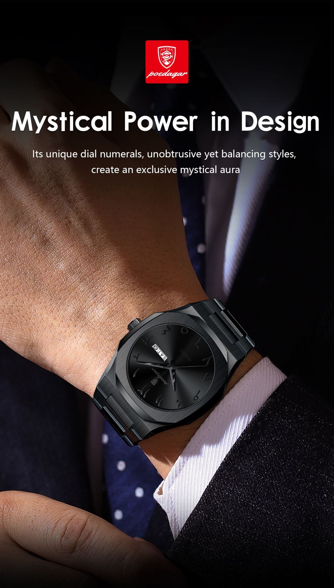 POEDAGAR Fashion High Quality Men Clock Date Week Waterproof Watch For Man Quartz Stainless Steel Luxury Men's Watches Reloj+Box