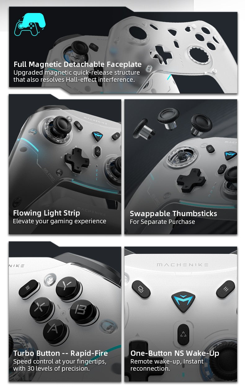 MACHENIKE G5Pro Max SE Gaming Controller With Charging Dock Optional Hall Effect Joysticks Triggers RGB Light Wireless Gamepad