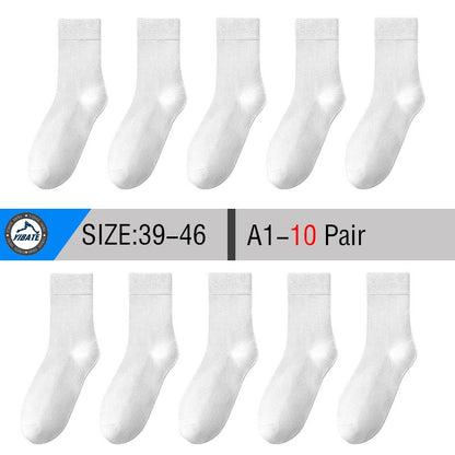 10 Pair Men's Bamboo Socks Anti-bacterial And Anti-odour Soft Business Socks Wearable And Breathable Casual Socks For Men