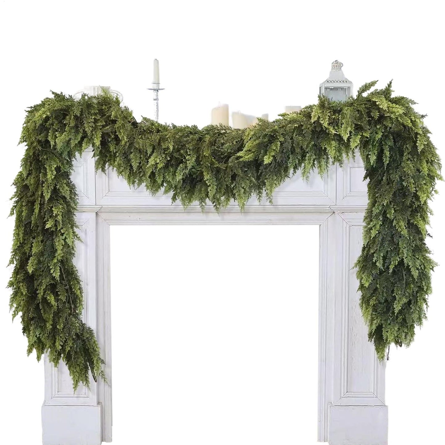 Christmas Garlands Artificial Green Pine Decoration Artificial Garland for Wreath Fireplace Tree Mantel Porch Indoor Stairs