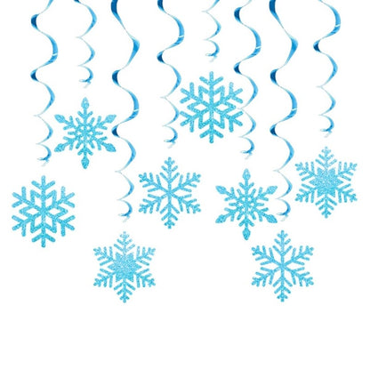 Set of 8 Christmas Swirls Snowflake Ornament Christmas Snowflake Swirls Decorations Beautiful Spirals Hanging Accent