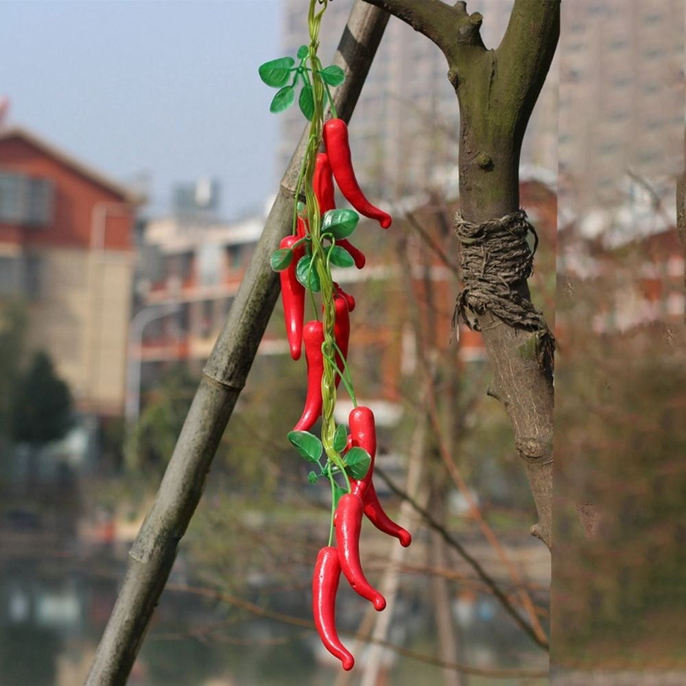 Wall Decor Red Pepper Fake Chili Pepper String Pendant Artificial Vegetables Simulation Food Photography Props Fake Vegetables