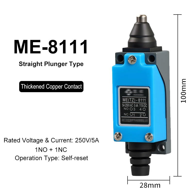 ME-8108 ME-8104 ME-8107 ME-8111 ME-8112 ME-8166-8169 Limit Switch Rotary Adjustable Roller Lever Arm Travel Switch AC250V NO NC