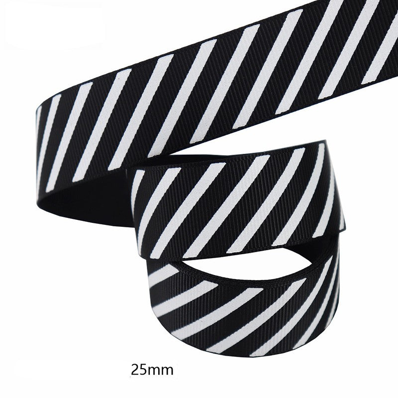 Diagonal Striped Thread Ribbon, 10 Yards Carnival Gift Box Packaging Ribbon for Holiday Scene Christmas Decoration