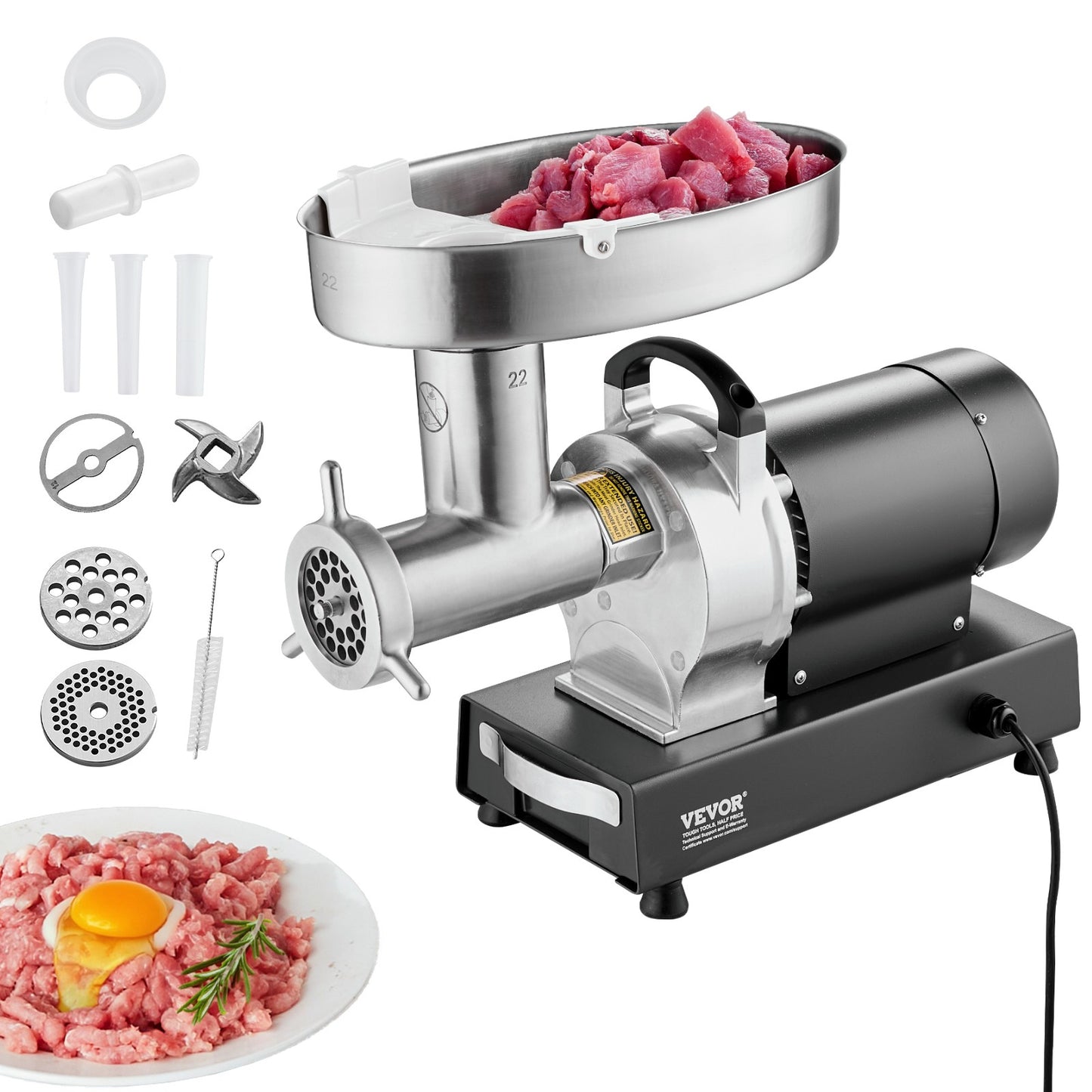 Succebuy Moedor de Carne Elétrico Placa de Moagem de Aço Inoxidável Comercial para Cozinha Restaurante Açougue