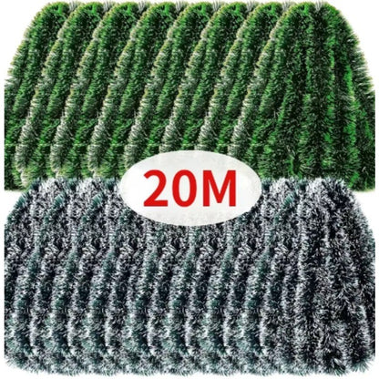 Christmas Tinsel Ribbons Garland Green Cane Wreath Xmas Tree Hanging Pendent Ornaments Wedding Party Supplies Home Decor