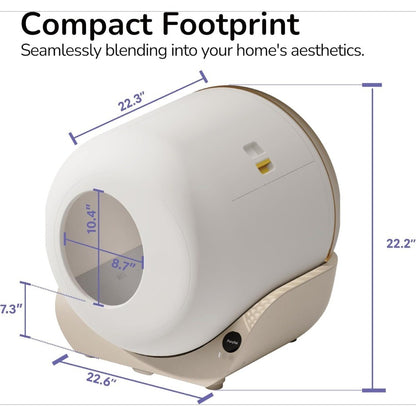 Caixa de Areia Autolimpante com APP - Caixa Sanitária Automática para Todos os Seus Gatos, Controle de Odor, Interior Espaçoso e Resíduos Grandes