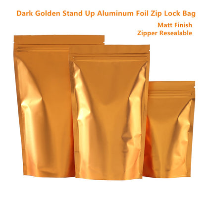 100pcs Silver Aluminum Foil Zip-lock Bags, Food Grade Aluminized Mylar Zipper Self Sealing Pouches for Cloth / Snacks Packaging