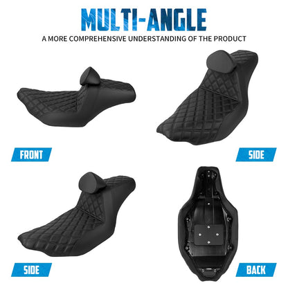 Assento Duplo de Motocicleta com Encosto para Piloto e Passageiro Para Harley Touring FLHR 2024-UP Road Street Glide CVO 2023