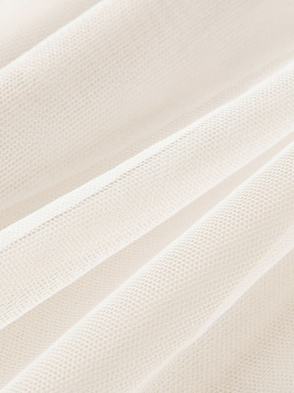 DUSHU Three-color Ruffled Mesh Skirt Women Pleated Mesh Straight Skirt Fairy Retro Gothic Cool Girls Elastic Waist Loose Fit