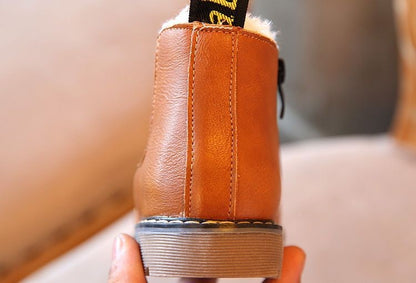 Kids Casual Boots Non-slip Wear-resistant Children Shoes Handsome Fashion Babies Warmly Shoes Girls Boys Soft Bottom Footwear