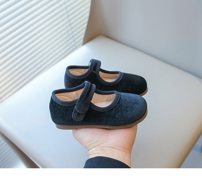 2025 Princess Flat Shoes for Baby Girls Kids Autumn Vintage Soft-sole Flatties with Low-cut Uppers Children Flats